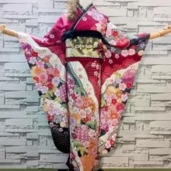 振袖 帯 帯締め 帯揚げ 衿 駒刺繍 金彩 振袖セット 振袖フルセット 赤 32