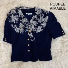E2080【レース花柄美品】POUPEE AIMBLEフォーマル ジャケット7号