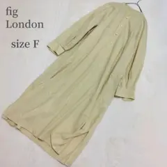 フィグロンドン シャツワンピース イエロー F 体型カバー ゆったりサイズ