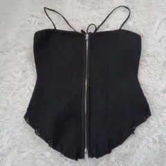 Alley by w closet フロントジップ ビスチェ キャミ ブラック