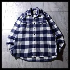 00s〜 L.L.Bean ヘビーネルシャツ バッファローチェック ネイビー M