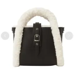 DIANA ハンドバッグ ファー 黒