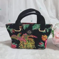 FEILER 花柄 刺繍 ハンドバッグ　ミニトート シュニール織 ポーチ