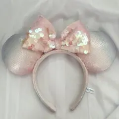 ディズニー スパンコールカチューシャ ピンク