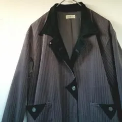 【匿名配送】イナティック ハーフコート コーデュロイ 2トーン 灰色×黒 古着