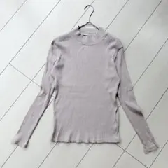 ユニクロ トップス リブ ハイネック 綿 Lサイズ 大きいサイズ ストレッチ有