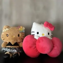 日焼けハローキティ マスコット＆リボン付きキティ