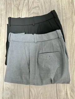 UNIQLO ユニクロ　タックワイドパンツ　ブラック　丈長め　L