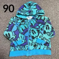 ディズニーリゾート パーカー 90 ドナルド ミッキー グーフィー 総柄 派手