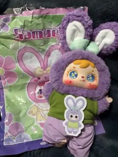 Samuelサミュエル400% ラビットベイビーシリーズ　紫ウサギ　キラ目