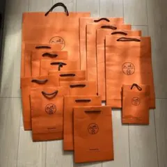 HERMES ショップ袋 15枚セット オレンジ