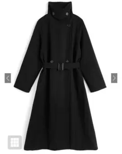 GRL ベルト付きモッサニットロングコート [fo2209] ブラック