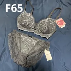 F65/M チュチュアンナ　運命のブラ　ノンワイヤー　グレー　ブラショーツセット