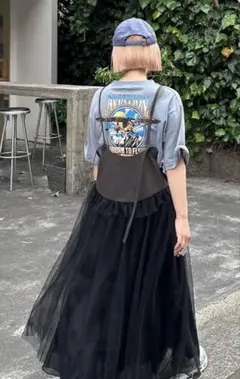 アリートーキョー ジャンパースカート キャミワンピース スミクロ チュール