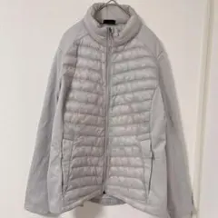 32°HEAT【M】中綿ジャケット グレー 軽量 ダウン風 ジップアップ 防寒