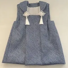 七五三　男の子　3歳　被布　正絹　総絞り　青色