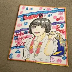 私の描いたオリジナルキャラたちの、アナログ色紙イラストです！完全一品モノです！のサムネイル