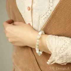 新品未使用★天然石誕生日ブレスレット3月★