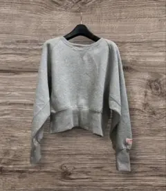 裏起毛JaVa グレー クロップドスウェット