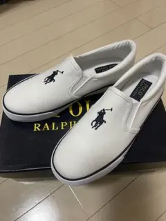 ☆新品未使用☆Polo Ralph Lauren ホワイト スリッポン 23cm