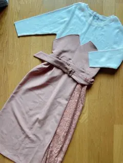 【新品】DOUX ARCHIVES ニット×ビスチェ風ワンピース Mサイズ