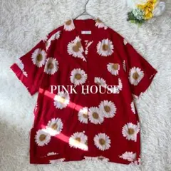 ピンクハウス PINK HOUSE アロハ シャツ ハワイアン レッド 花柄