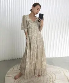 セルフポートレイト ワンピース スパンコール グレー UK8 未使用Sequin