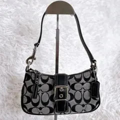 【COACH】✨美品✨ソーホー　ショルダーバッグ　ミニシグネチャー ブラック⭐︎ メルカリ