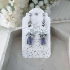 フープ/スクエアビーズ/イヤリング/ファルファーレ/パープル/ミックスカラー