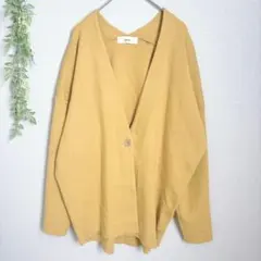 9421 エルーラ ニットカーディガン ワンボタン レディーストップス シンプル