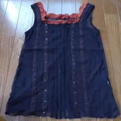 お値下げ中❢ダークブラウン シースルータンクトップ レース付【M】