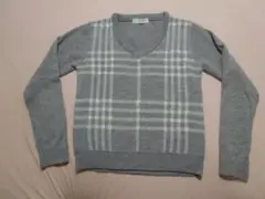 CECI McBEE グレー チェック Vネック セーター M