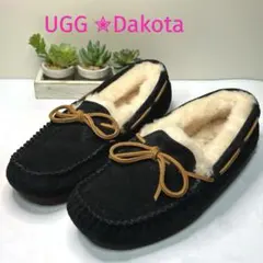 【美品】UGG ✮Dakota ダコタ　リボン　ブラック　モカシン 23