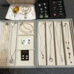 遺品生理生前整理アクセサリー纏めK18あこや真珠ネックレス、淡水パール 遺品生理生前整理アクセサリー纏めK18あこや真珠コインネックレス