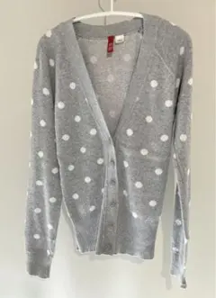 H&Mドットの織り柄カーディガン