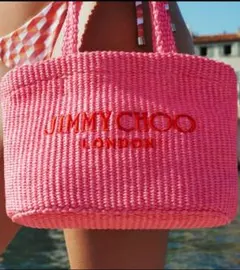 美品】JIMMY CHOO ピンク かごバッグ - メルカリ