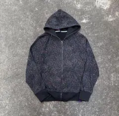 00s archive グラデーション 短丈ジップアップパーカー y2kブラック