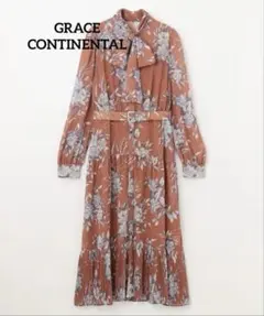 【美品】グレースコンチネンタル レトロブーケワンピース 36 定価42,900円