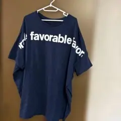 one way ネイビー ロゴプリント オーバーサイズTシャツのサムネイル