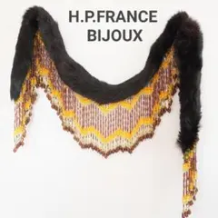 H.P.FRANCE ビーズマフラー 黒ファー ネックレスのサムネイル