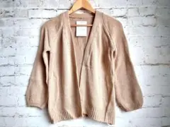新品 ニットカーディガン ボタンレス ベージュ フリーサイズ