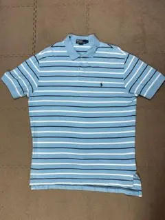 Polo by Ralph Lauren ボーダー ポロシャツ 水色 コットン