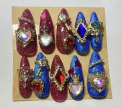 ハートデザイン ネイルチップ 現品 量産系 地雷系 サブカル 魔法少女