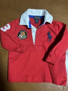 【美品】Polo Ralph Lauren 赤 長袖ポロシャツ 80cm