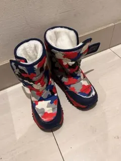 迷彩デザイン キッズブーツ 冬用