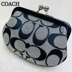 coach y2k コーチ がま口 コインケース シグネチャー 黒 グレー