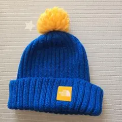 THE NORTH FACE 青 ニット帽 ポンポン付き