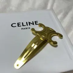 CELINE スナップ ヘアクリップ /ゴールドフィニッシュ ブラス