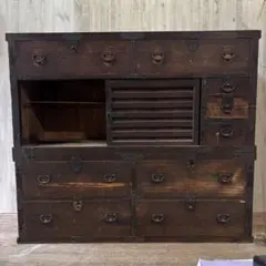 和製アンティーク 収納家具 帳場箪笥 上品 からくり 時代箪笥 収納たんす