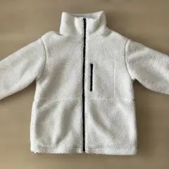 アイボリー フリースジャケット ハイネック